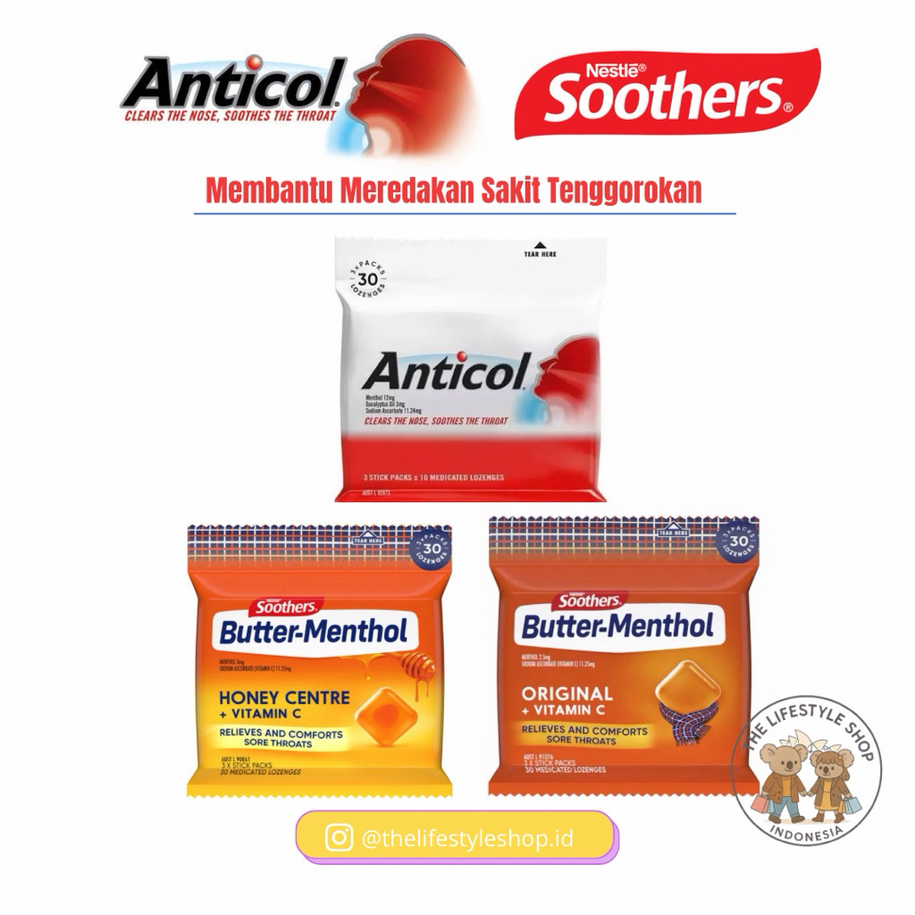 Anticol Original , Extra Strong | Soothers Butter Menthol Original + Vitamin C , Honey Centre + Vita