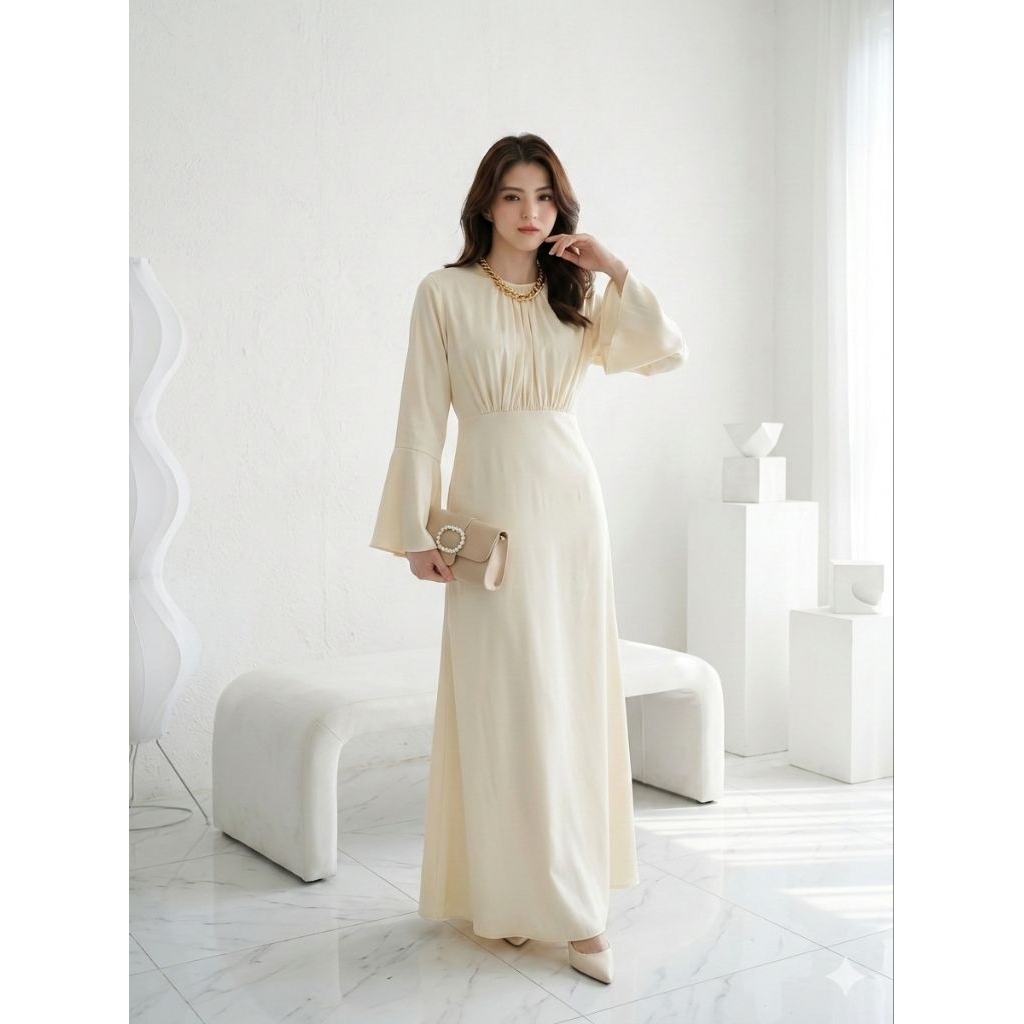 Dress / Gamis Warna Vanilla Cream