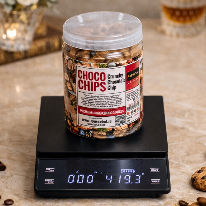 CHOCO CHIP Cookies Coklat Milky Premium Butter Light Brown Sugar | Kemasan Toples Hardtop dan Jar | Spesial Kue Kering Lebaran by RaMaChef