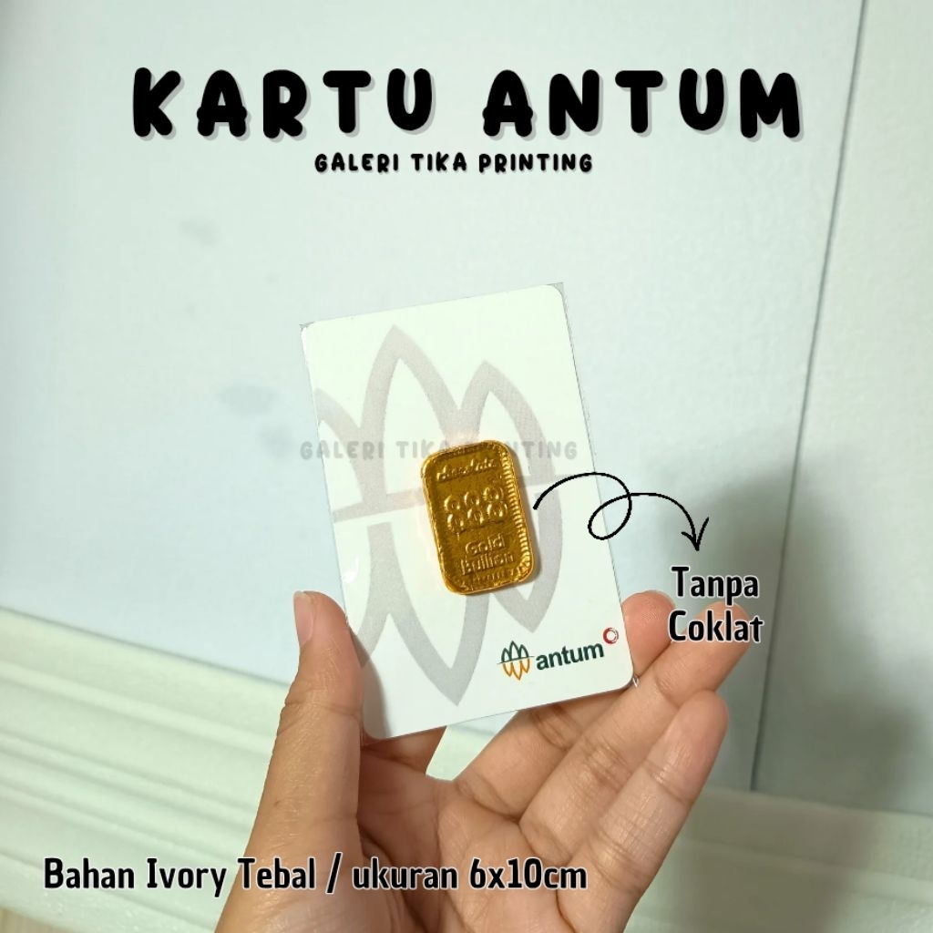 (10 pcs) Kertas Kartu Antum Card Untuk Cokelat Emas Tanpa Coklat