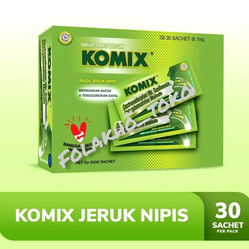 OBAT BATUK KOMIX ADULT 4 VARIANT RASA (JERUK NIPIS) - 1 BOX ISI 30 SACHET