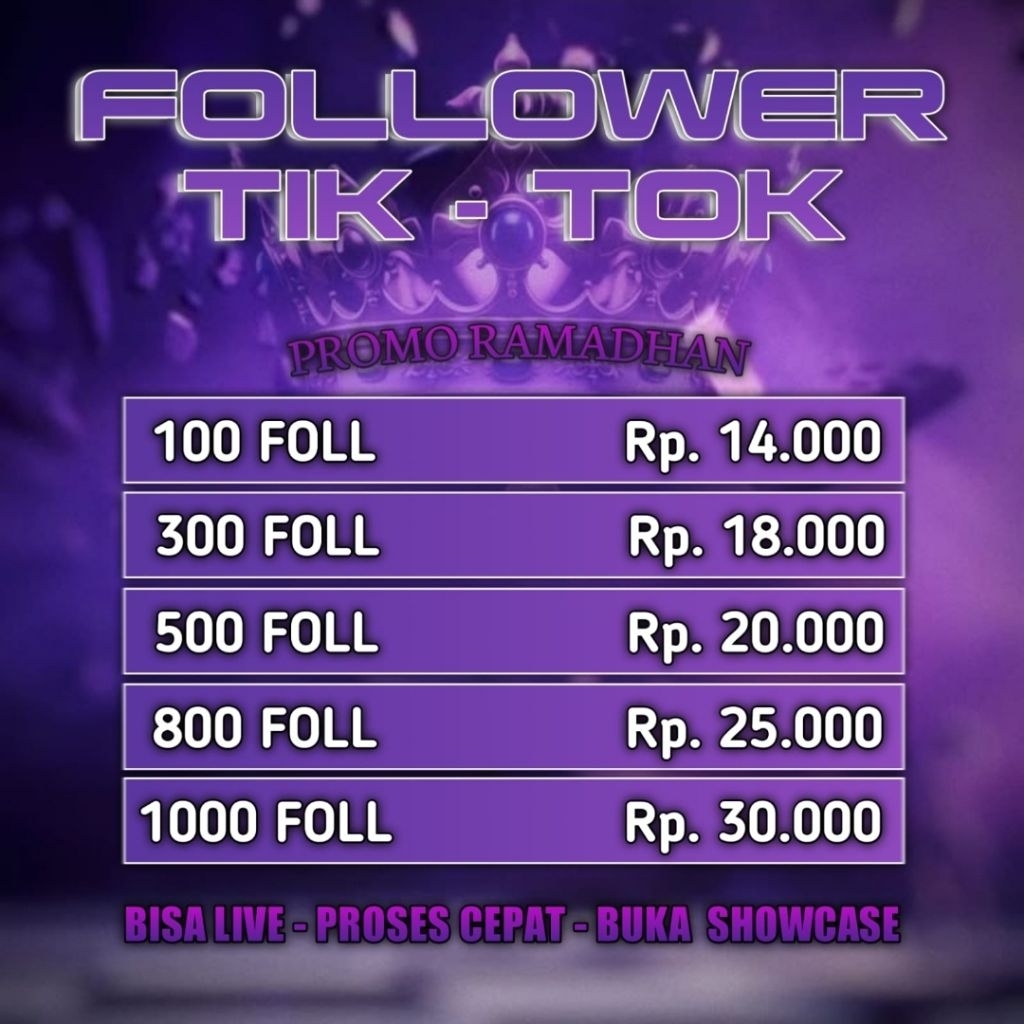 PROMO‼️FOLL TIKTOK Proses Cepat FollowersTiktok Murah Premium Asli Real Aktif 1000 Followers