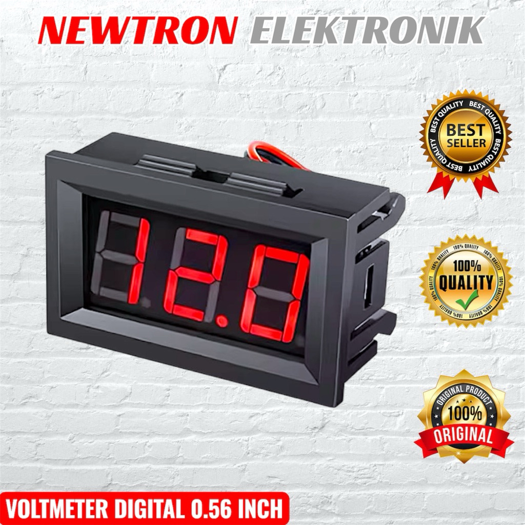 Voltmeter Digital Frame Merah 0.56" inch 2 kabel Volt Meter DC 4.5-30 V Volt Alat ukur pengukuran te