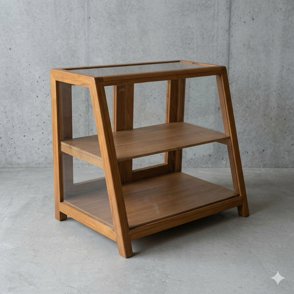 Etalase Kue Kayu Jati Solid - Classic Slant Dessert Case