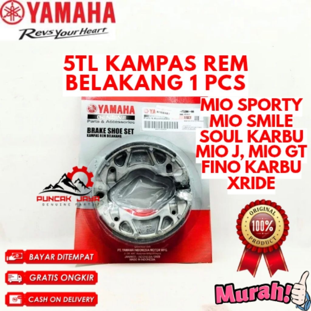 KAMPAS REM BELAKANG 1 PCS ORIGINAL YAMAHA KODE 5TL, KAMPAS REM BELAKANG MIO SPORTY, KAMPAS REM BELAK