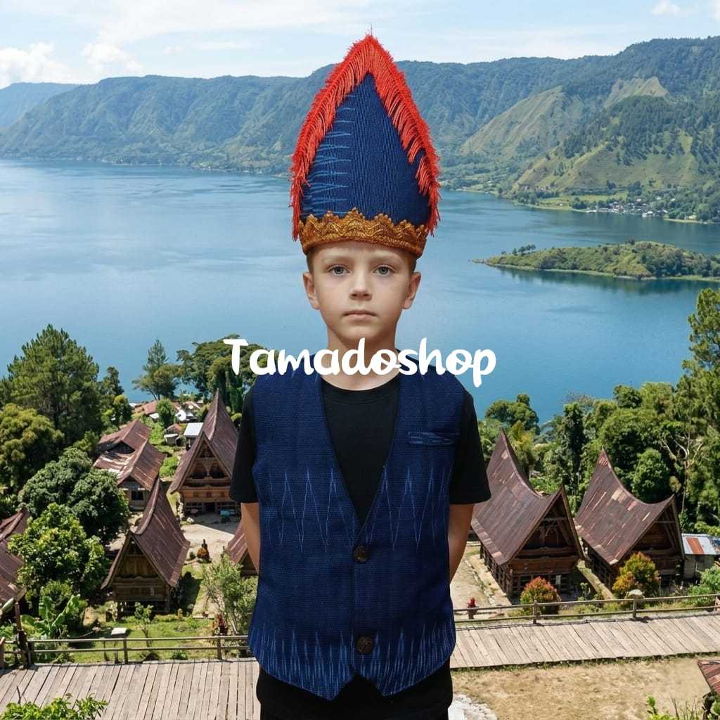 1 SET ROMPI DAN TOPI SIBOLANG ANAK - PAKAIAN ADAT BATAK - ETNIK BATAK - KOSTUM TRADISIONAL