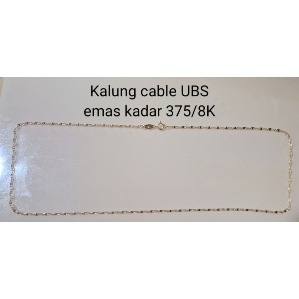 Kalung emas cable U B S kadar 375/8K (0.97gram 42.5cm)