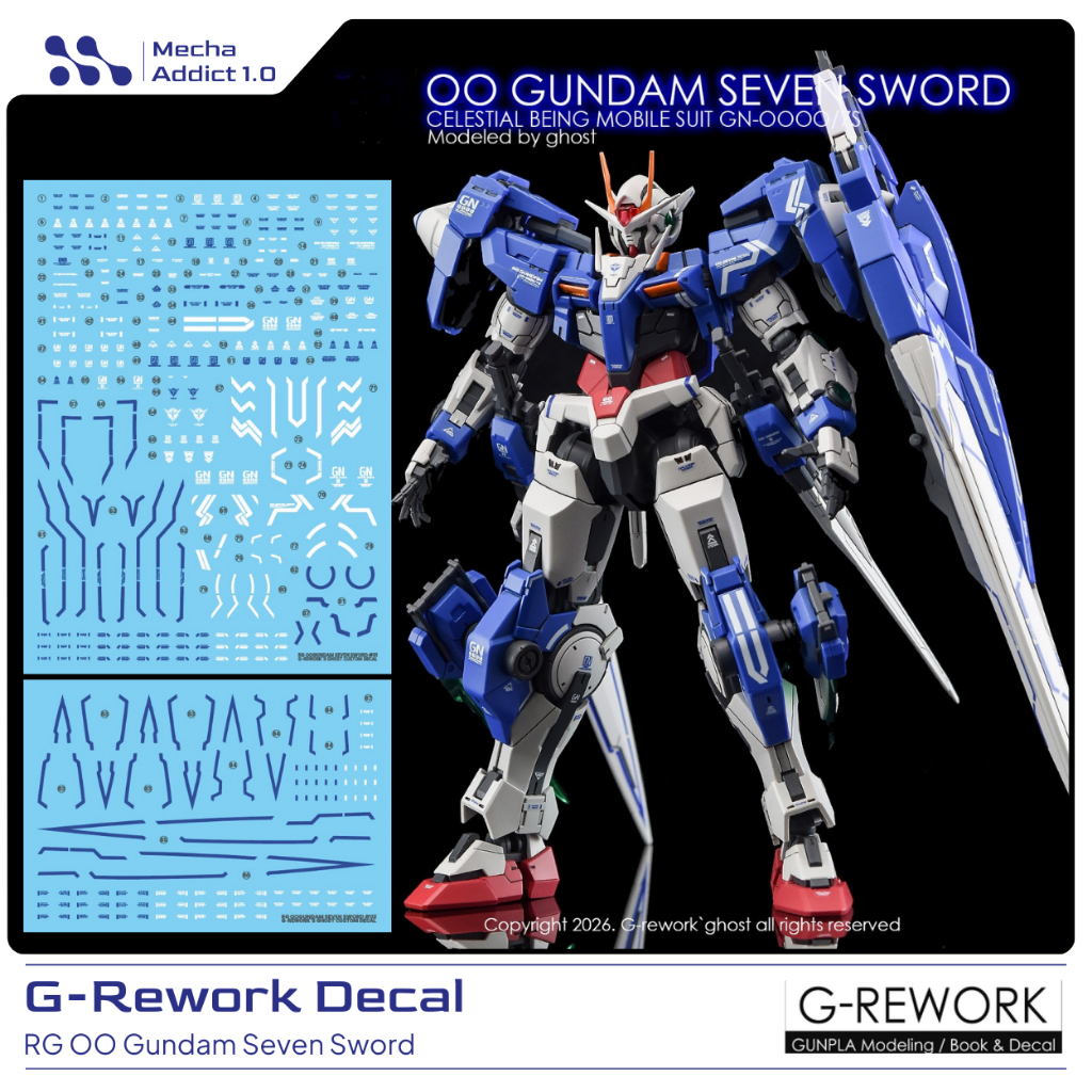 Water Slide Decal RG 00 Gundam Seven Sword by G-rework