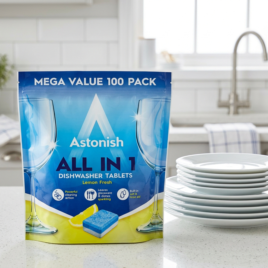 ASTONISH Tablet Pembersih Dishwasher All In 1 Lemon Fresh