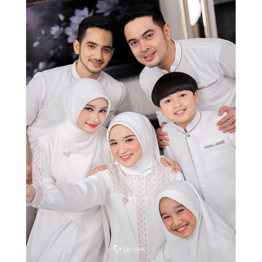 SALVINA Sahira White Dove (Tanpa jilbab) / Baju Lebaran Keluarga