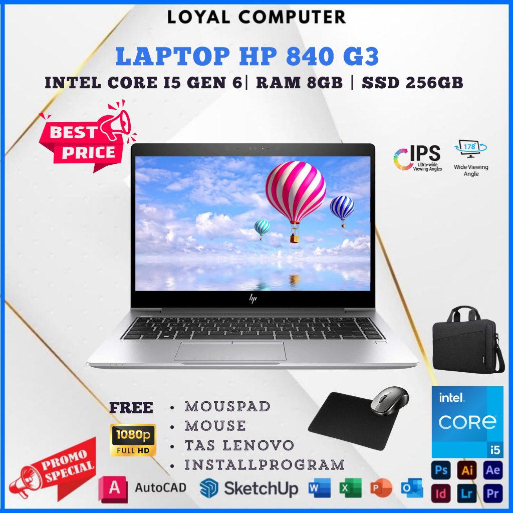 Laptop Hp 840 G3 CORE i5 GEN 6-RAM 8GB-SSD 256GB