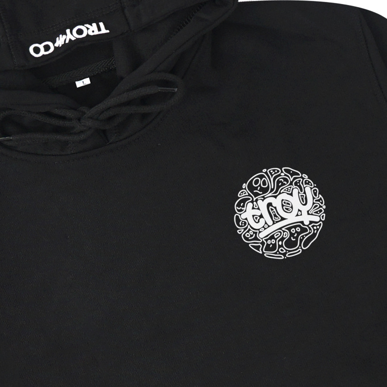 Troy Company Hoodie Black Circle Doodle - Hoodie Pria Hitam KHD 2183