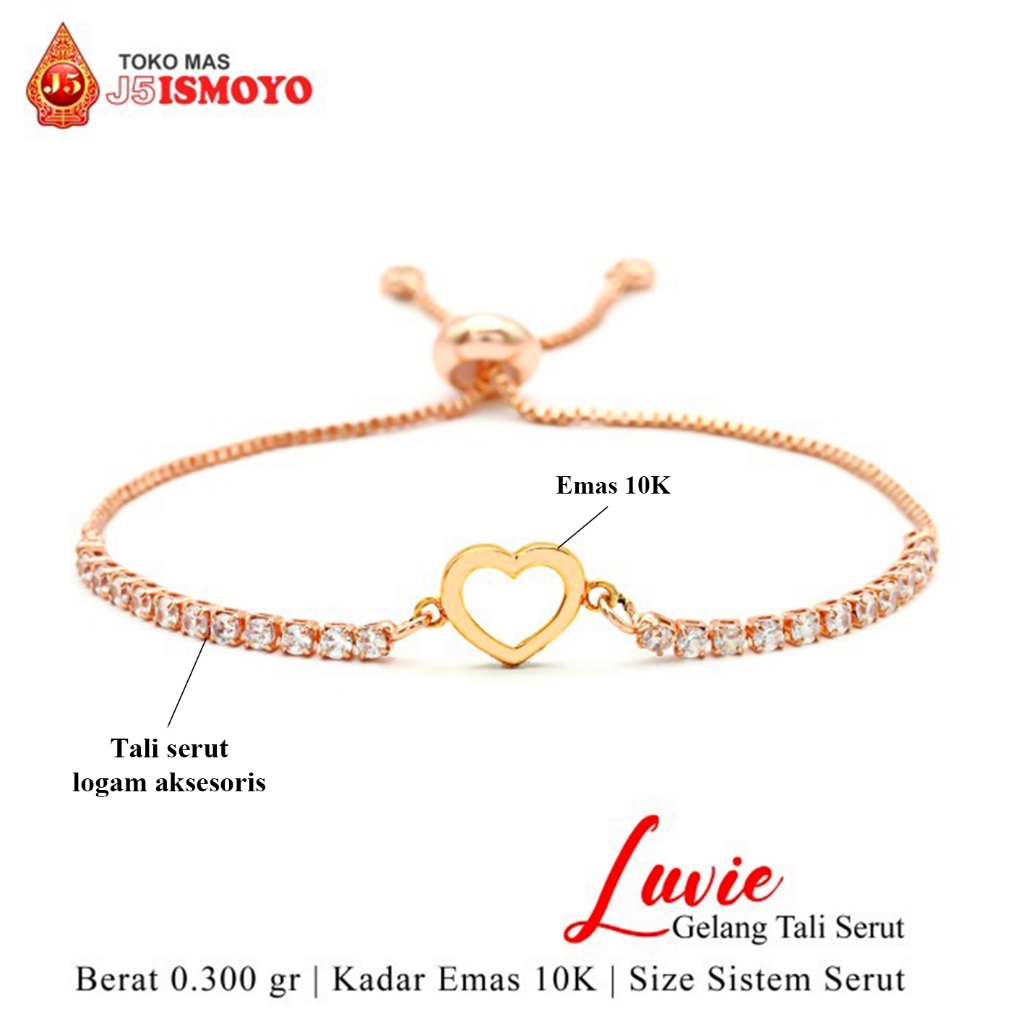 Gelang Tali Serut Kombinasi Emas Mas Luvie J5 Ismoyo