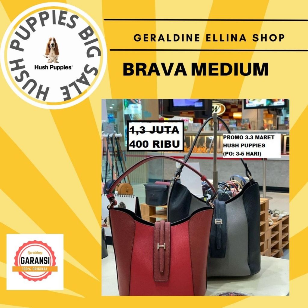 Tas Wanita Hush Puppies sale satchel bag 100% original store seri BRAVA MEDIUM
