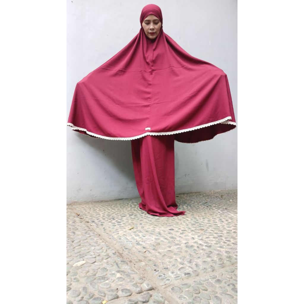 Mukena Inara mukena panjang maroon mauve coksu
