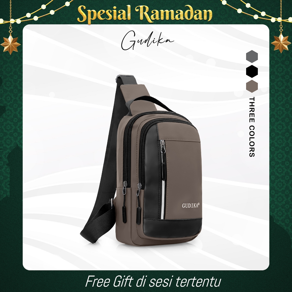 GUDIKA Bags 6862 - Tas Selempang Pria Style Korea Ada Port USB Charger Bahan Waterproof Import