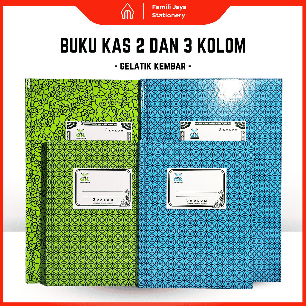 GELATIK KEMBAR Buku Kas Hard Cover Batik Kwarto dan Folio 2 Kolom, 3 Kolom Isi 50,100, 200 Lembar