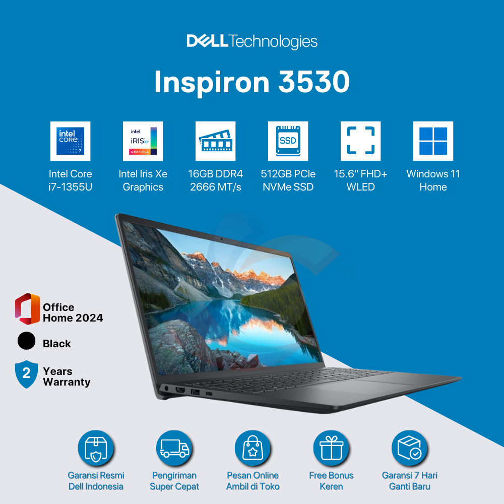 Dell Inspiron 3530 [Ci7-1355U-16-512-UMA-W11-OHS] DELL OFFICIAL