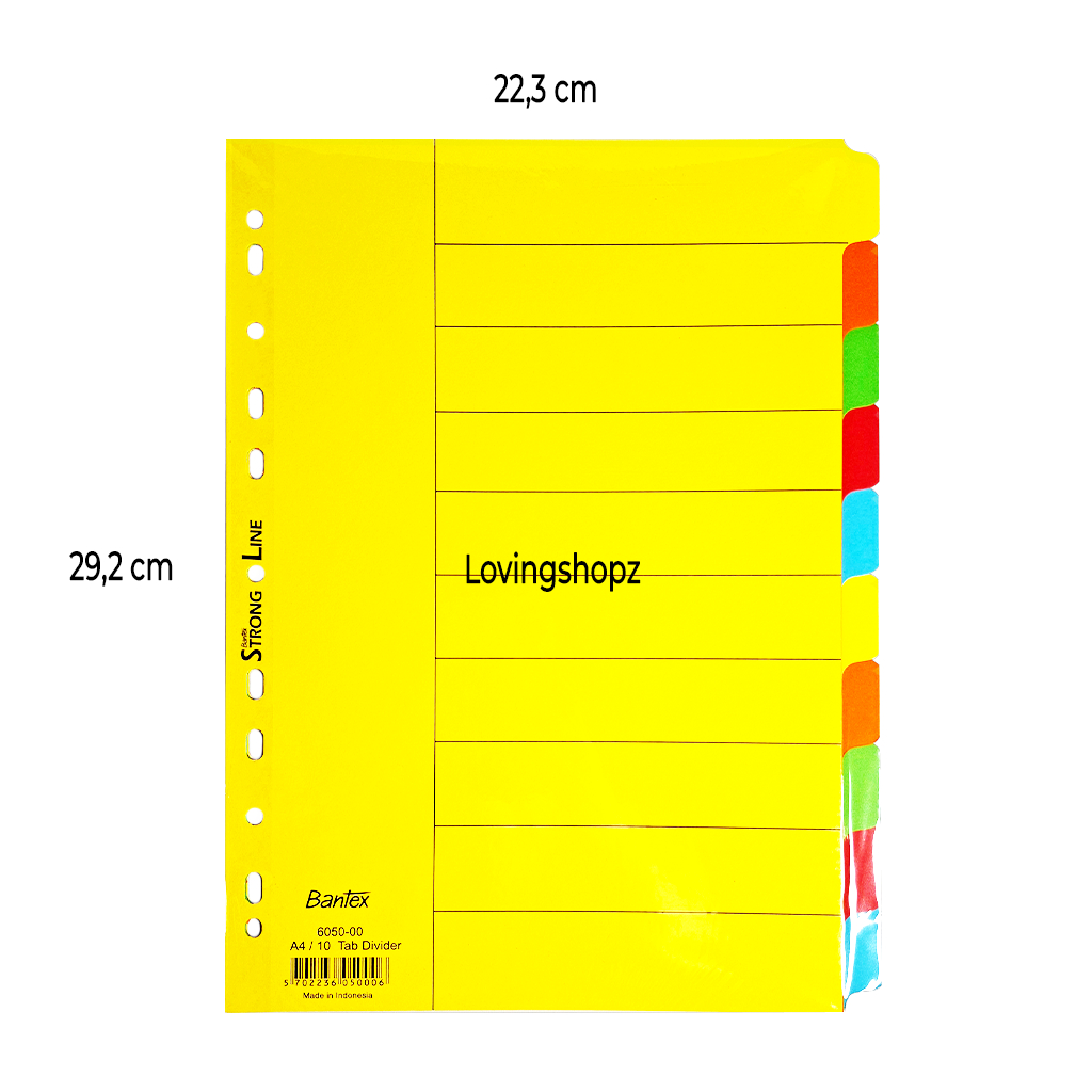 Pembatas Binder Karton/ Tab Divider Bantex A4  6050