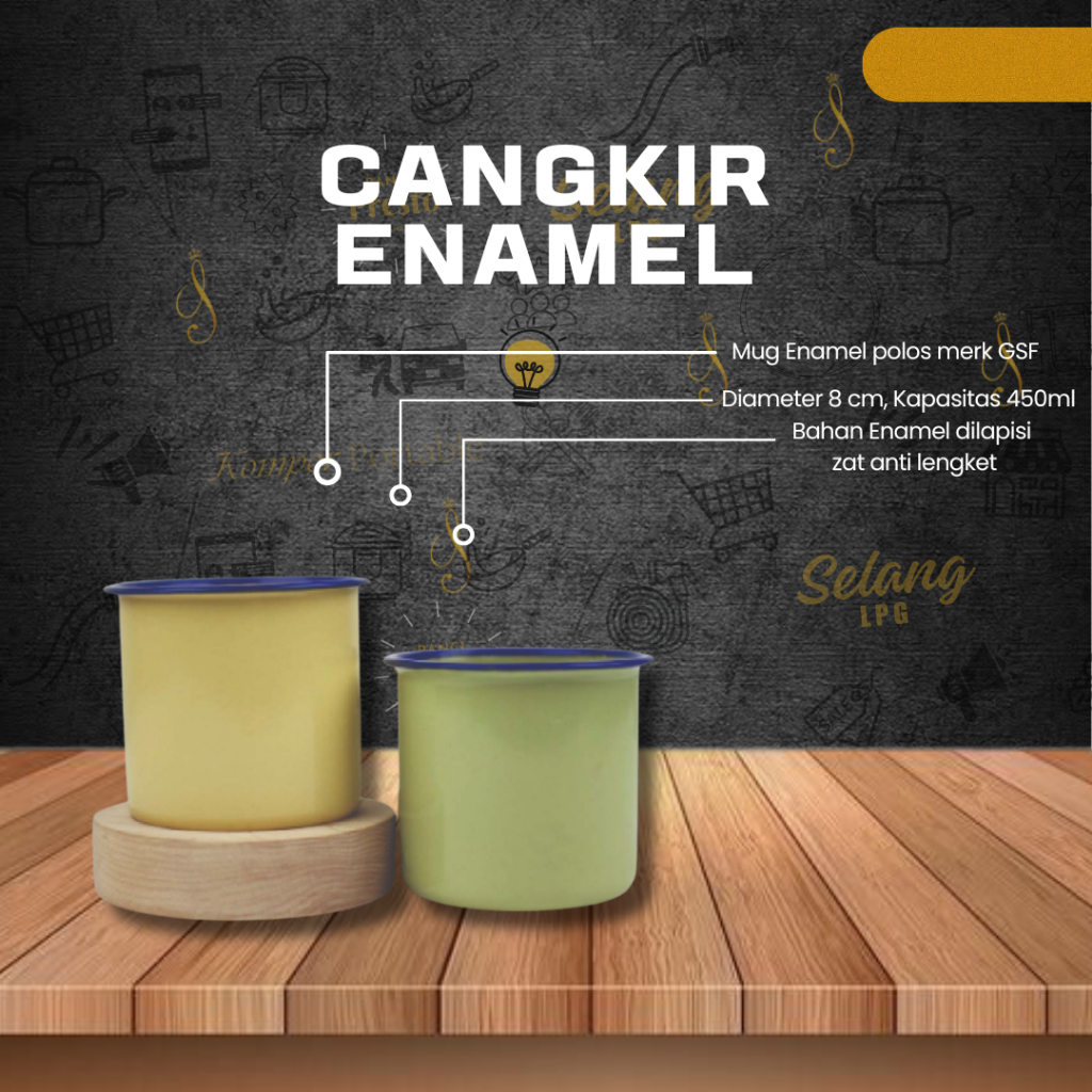 24. Cangkir kopi warna enamel 8 cm