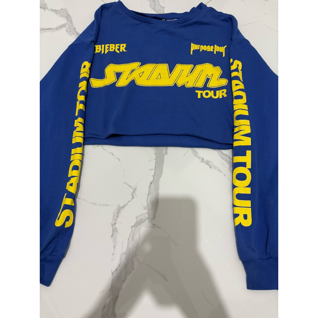 preloved sweater crop h&m justin bieber