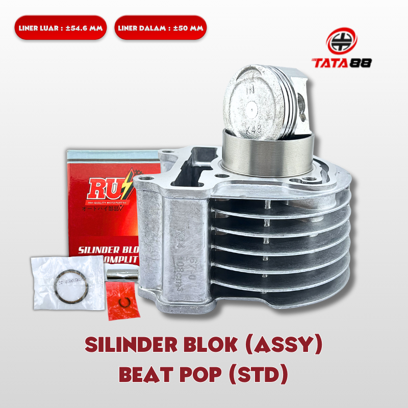 SILINDER BLOK ASSY BEAT POP STD - BLOK SEHER SET BEAT ESP STREAT VARIO 110 LED ACG STATER HALUS K44