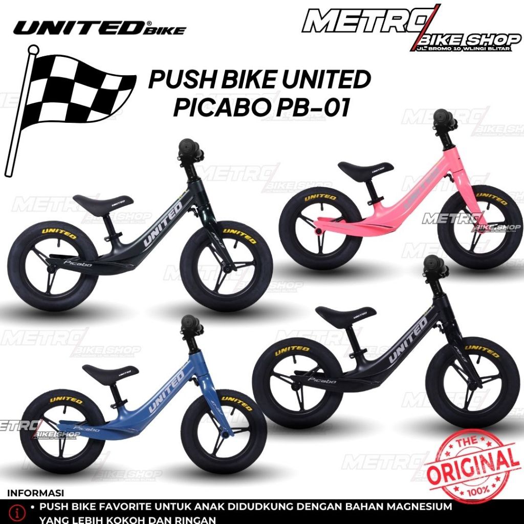 Push Bike United Picabo Pushbike balance bike picabo race sepeda keseimbangan PB01