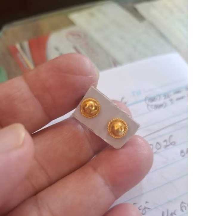 anting Tusuk - desain simple - emas 24k(LM)- emas 99,99- 1gr - anting anak anak - dewasa