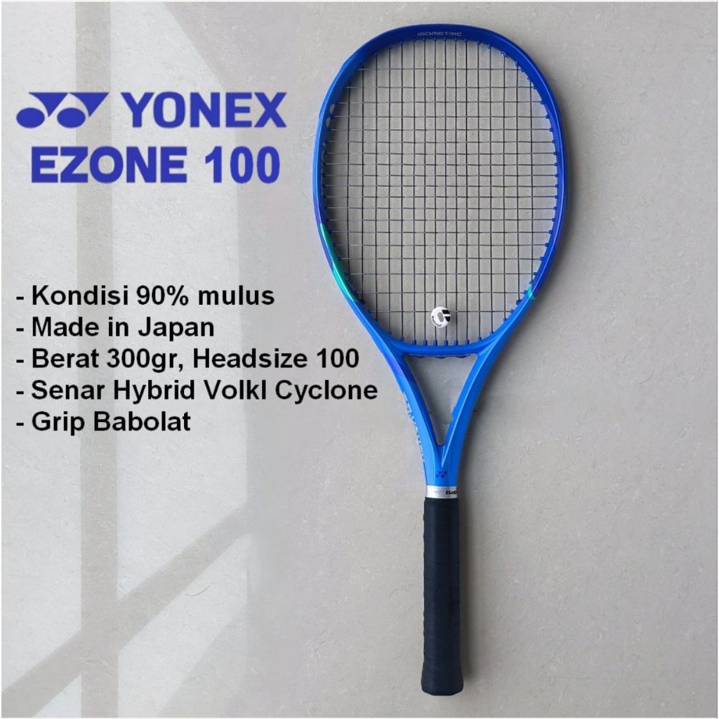 YONEX EZONE 100 BLAST BLUE, MADE IN JAPAN second TENNIS RACKET | RAKET TENIS BEKAS, KONDISI MULUS.