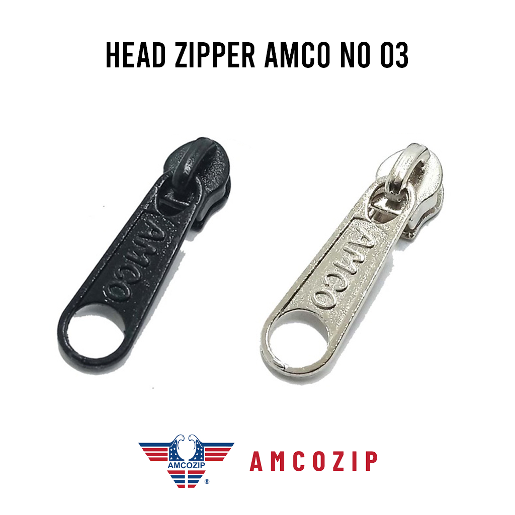 Head Zipper Amco 03 kepala seleting amco no 3 kepala seleting coil puller resleting Zipper slider #3