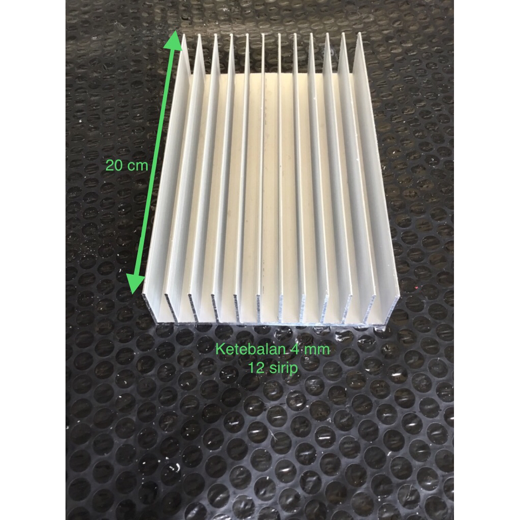 pendingin heatsink 12 sirip 20cm tebal 4mm