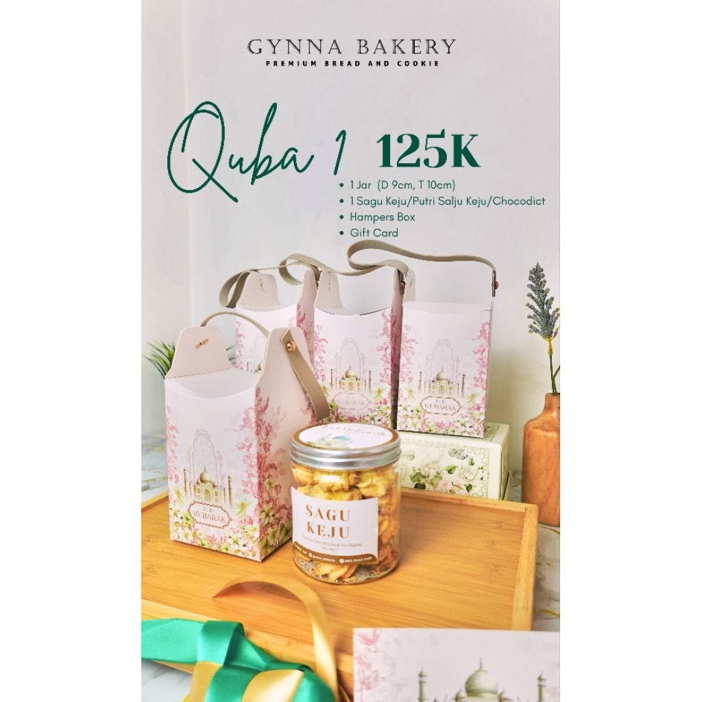 Quba I Hampers Lebaran - Gynna Bakery - Kue Kering - Kastengels - Nastar Keju - Sagu Keju - Putri Sa