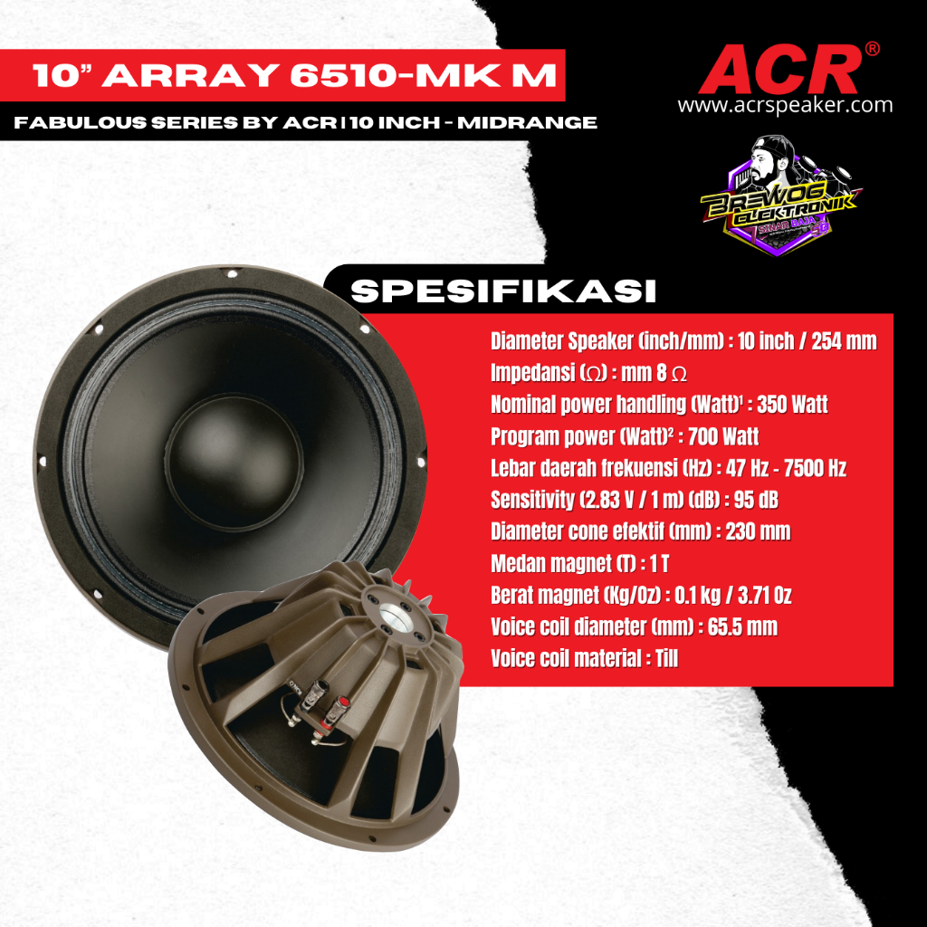 10" ARRAY 6510 MK M SINAR BAJA BREWOG AUDIO