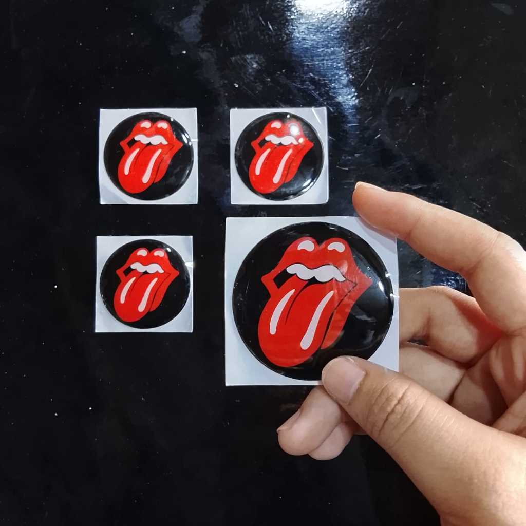 Sticker Timbul Rolling Stones Diameter 5cmx5cm