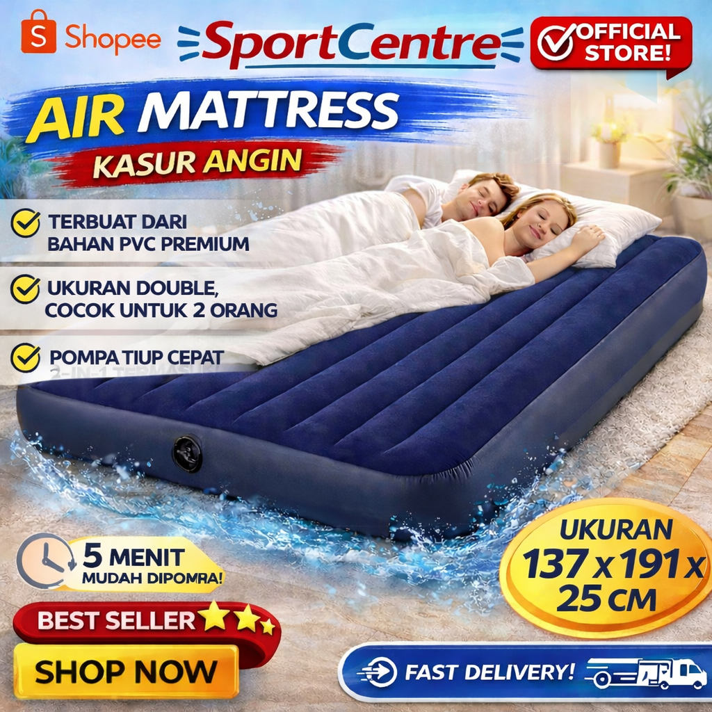 Intex 64758 Durabeam Double High Airbed / Kasur Angin Double [137x191]