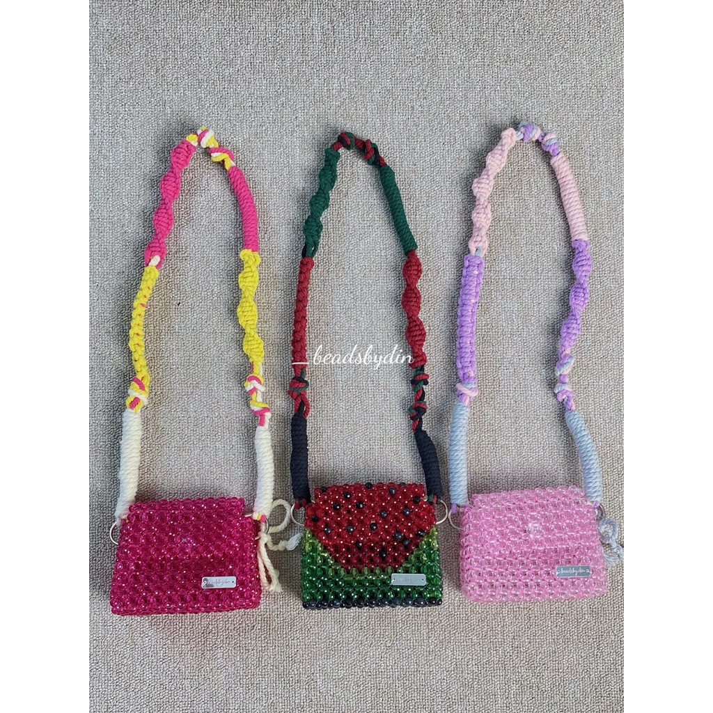 Shaluna Beads bag X Strap macrame | Beaded bag | Tas manik-manik | Strap Macrame | Tas manik mutiara