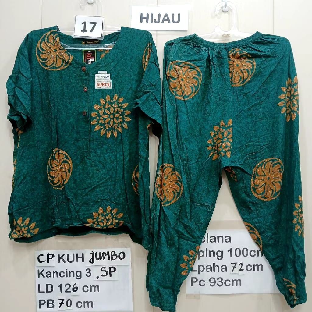 SETELAN PIYAMA BABYDOLL PENDEK CELANA PANJANG KANCING DEPAN BUSUI BATIK KENCANA UNGU ASLI PREMIUM OR