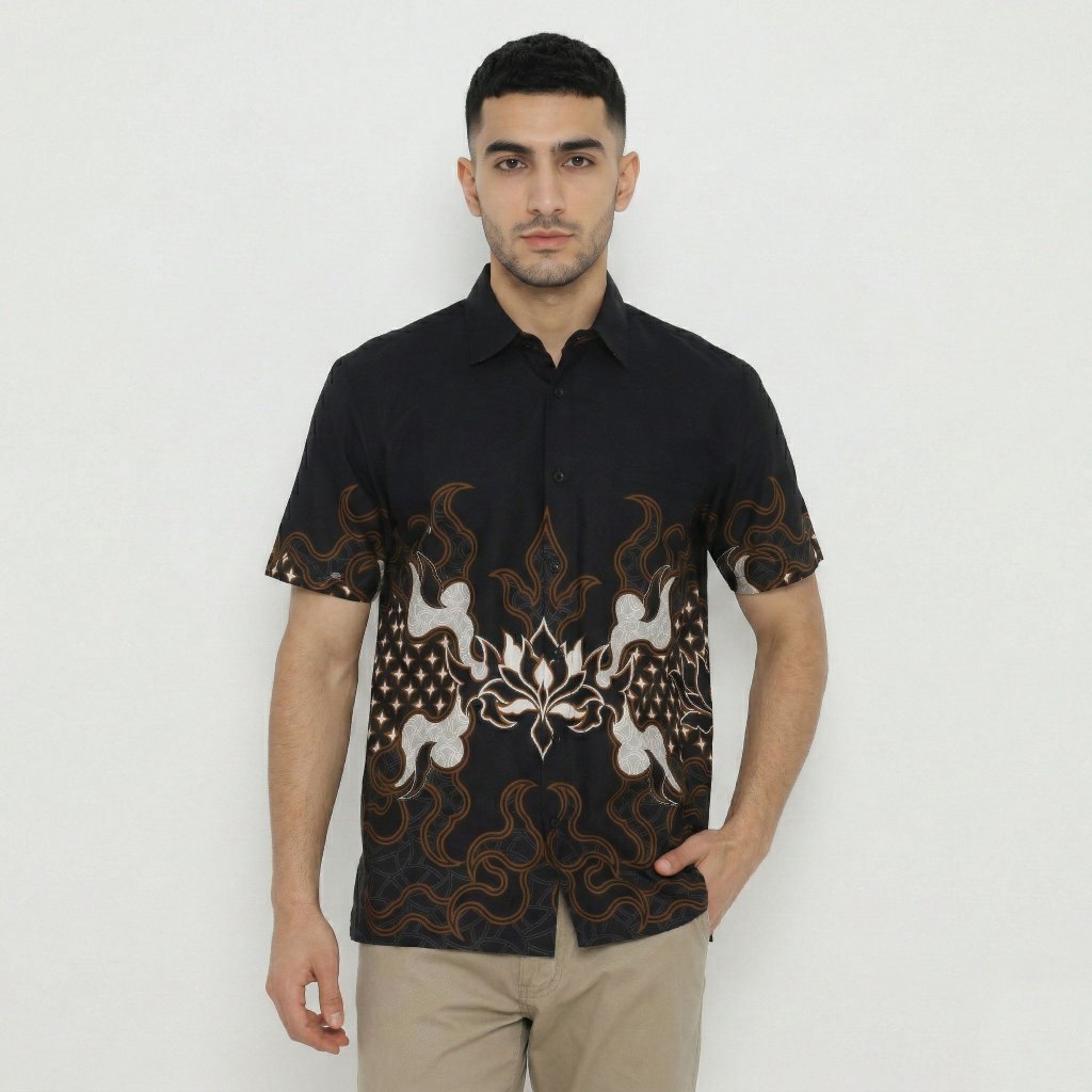 Platini Kemeja Batik Pria Lengan Pendek Katun 33121