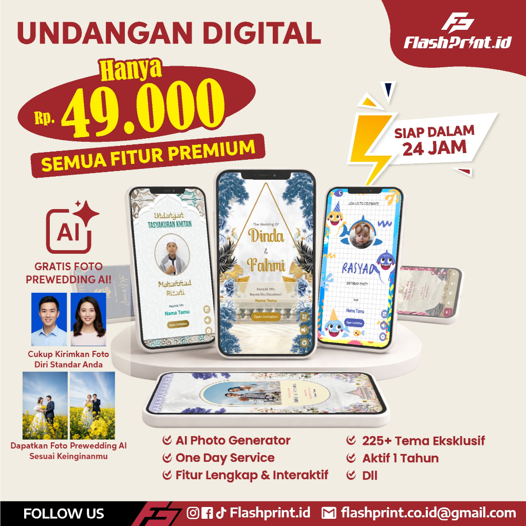 Undangan Digital Website Premium | Undangan Online Pernikahan Wedding Khitan Ulang Tahun Aqiqah Semi
