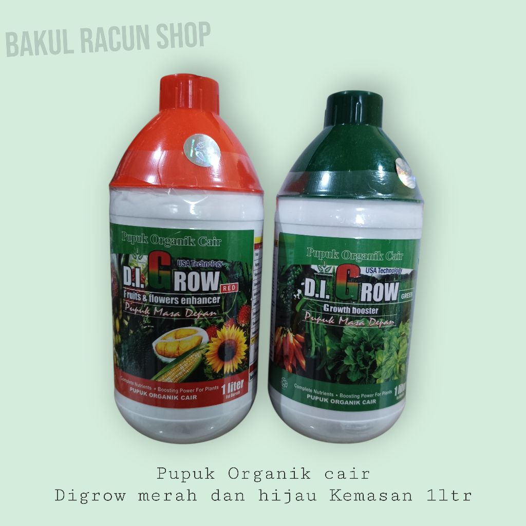 Pupuk Organik Cair Digrow merah dan hijau
