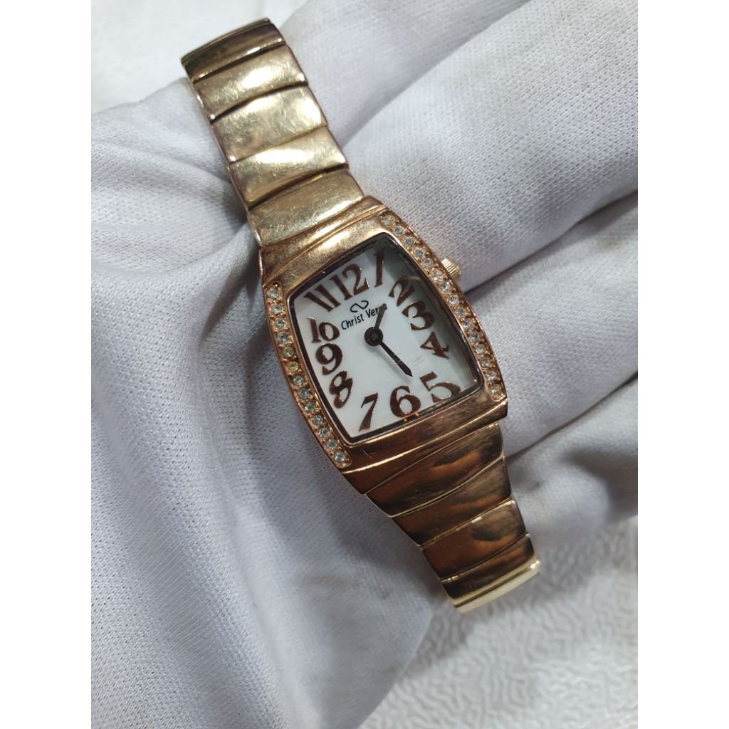 Jam Christ Verra 18k RoseGold Plated Original Wanita Preloved