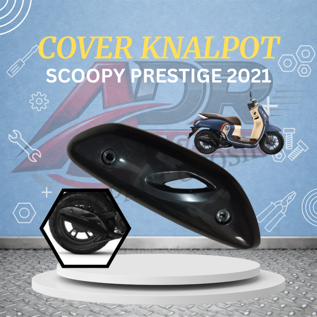 Cover knalpot honda scoopy prestige tahun 2020 cover tameng knalpot scoopy 2021 hitam