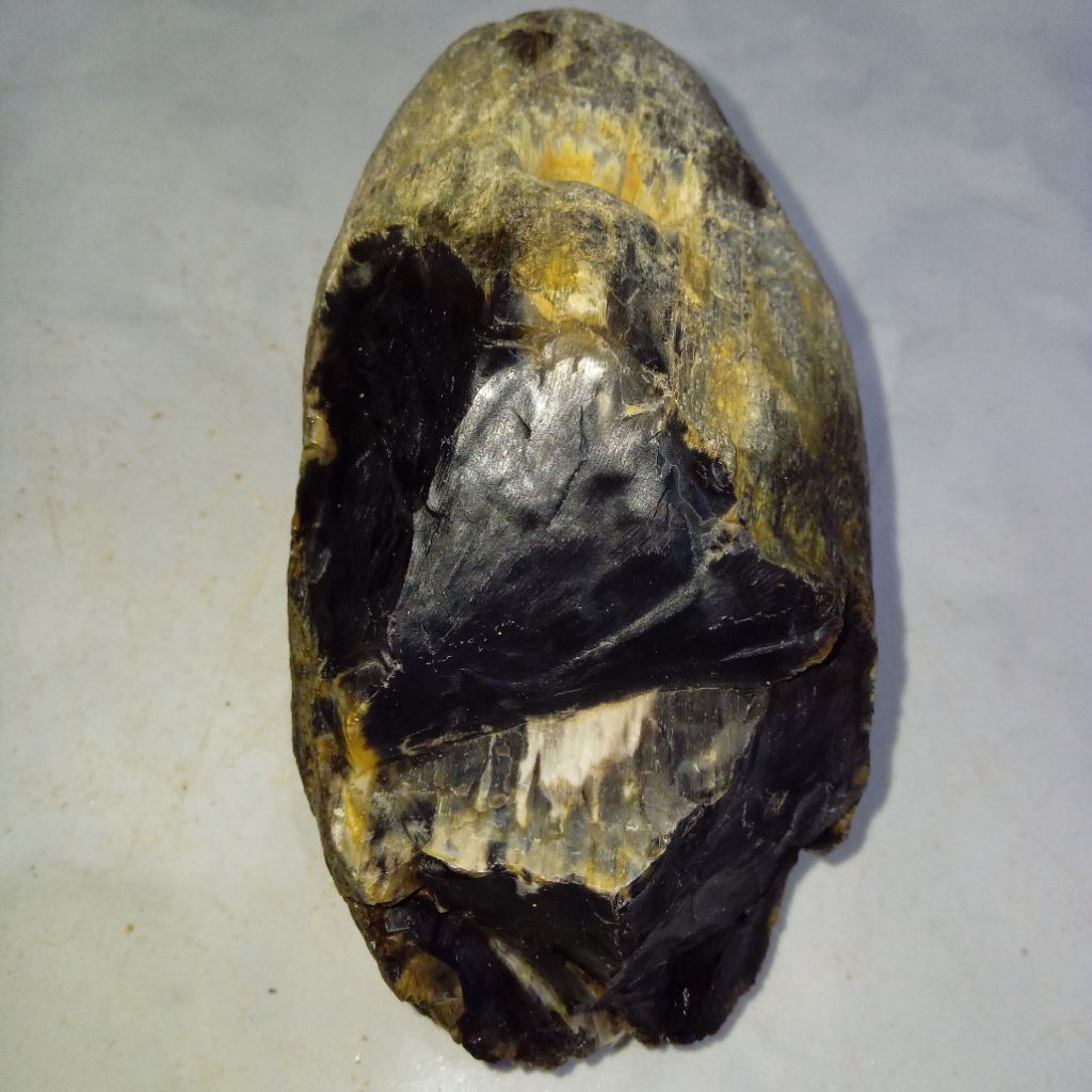 Natural Batu Akik Kecubung Tanduk Hitam Pekat