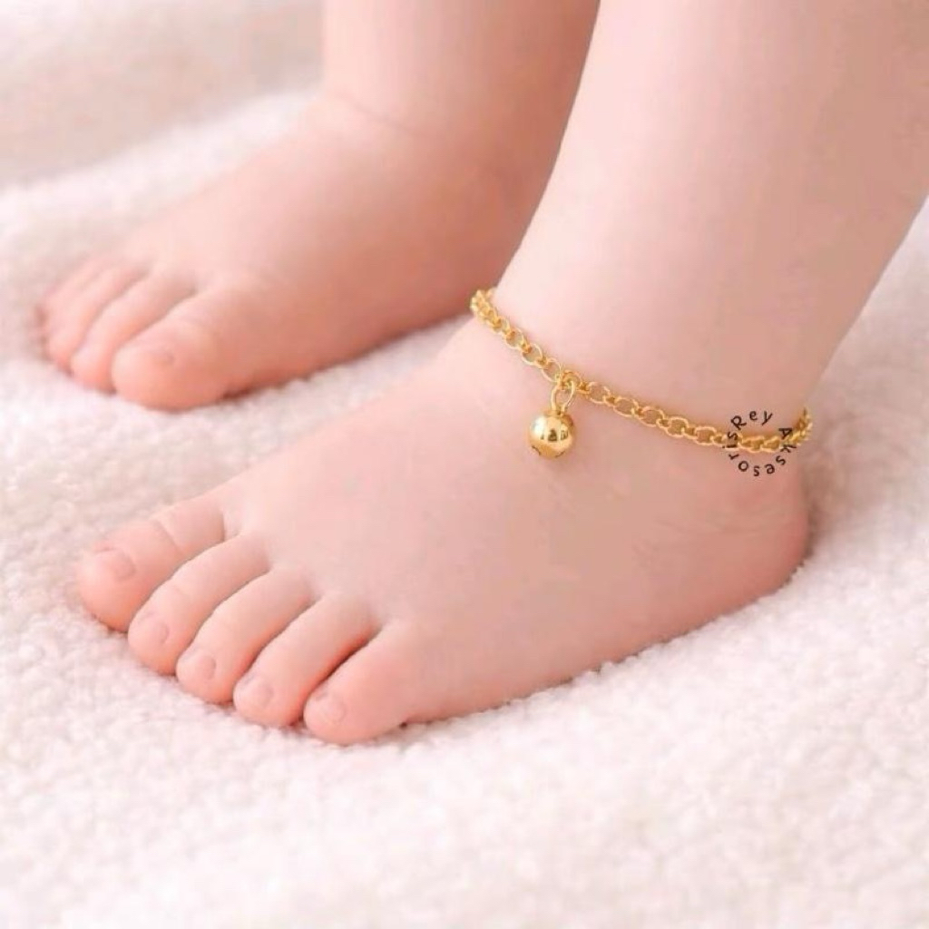 galang kaki bayi anak anak sampai dewasa anti karat lucu dan unik rantai nuri Gold titanium kerincin