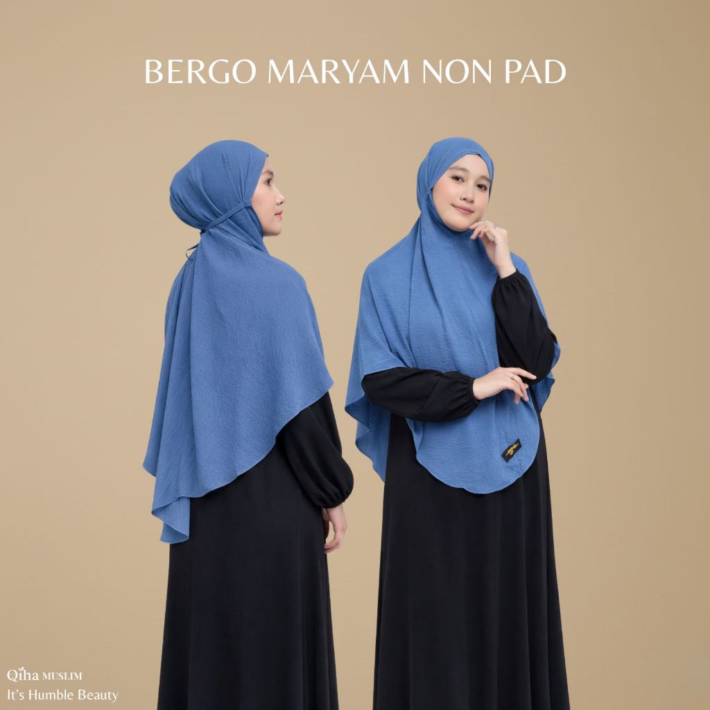 Hijab Bergo Khimar Crinkle Airflow Jumbo Premium Non Pad Maryam/ Jilbab Bergo Crinkle