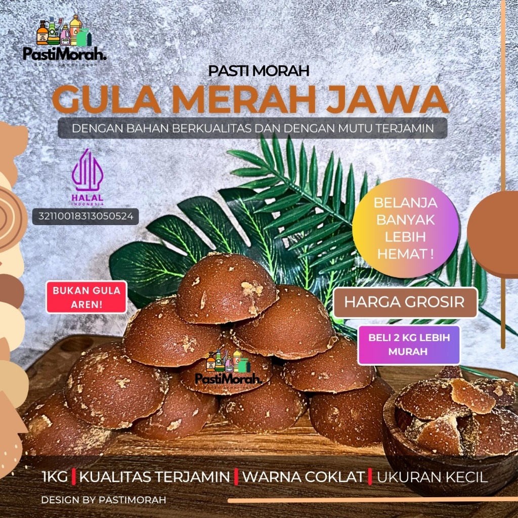 Gula Merah Batok Congkak 1kg HALAL Asli Gula Jawa Dakon Gula Jawa 1 Kilo Bukan Gula Aren/Kawung/Ling