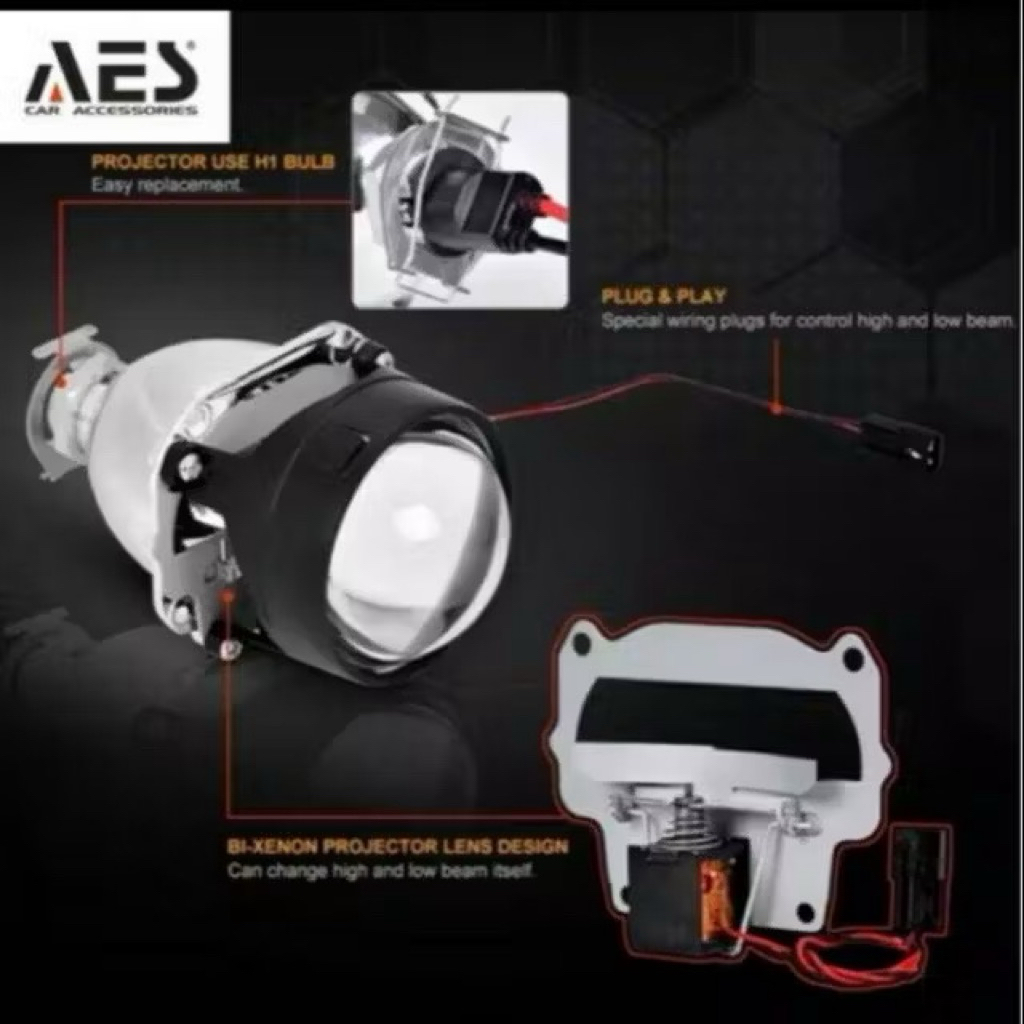 sepasang Lensa Projie MH1 2,5 Inchi Standar AES