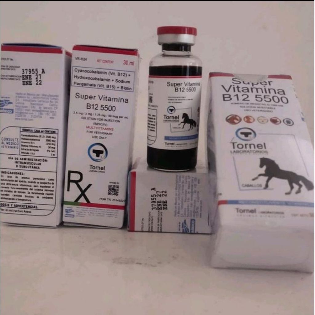 super vitamin B12 5500 logo kuda obat vitamin tonic injekci doping kuda