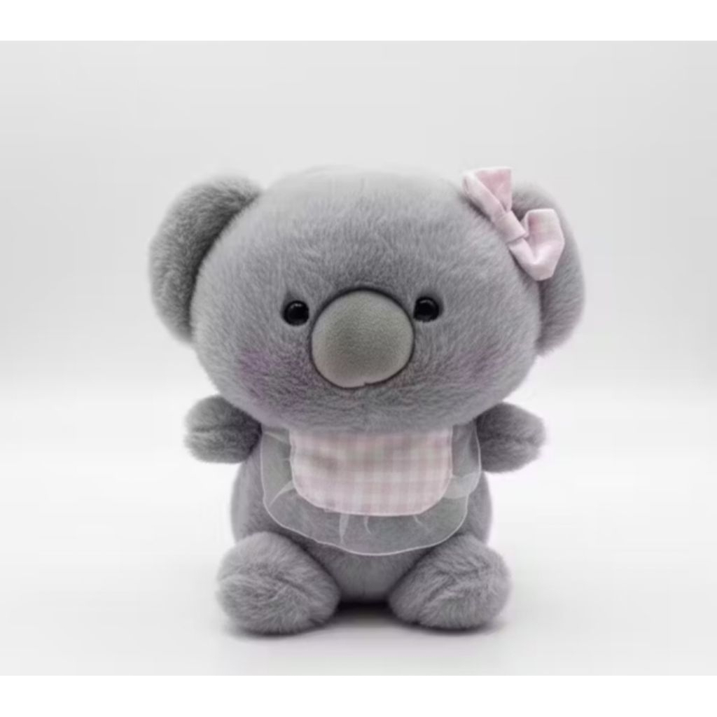 (READY STOK BONEKA MURAH LUCU) BONEKA KOALA ABU CELEMEK PITA PINK LEMBUT / Mainan Kado Boneka Viral 