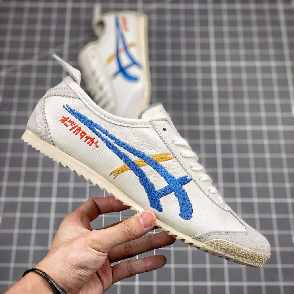 Sepatu Sneakres Onitsuka Tiger Mexico66 Japan Kabuki Cream Blue Goldd